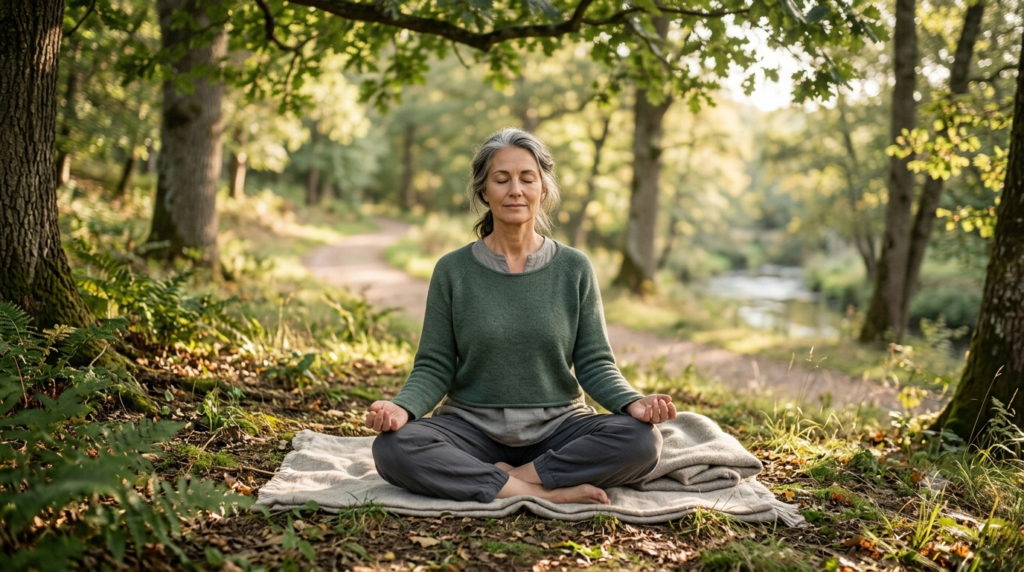 Mindful breathing and stress management supporting overall wellness