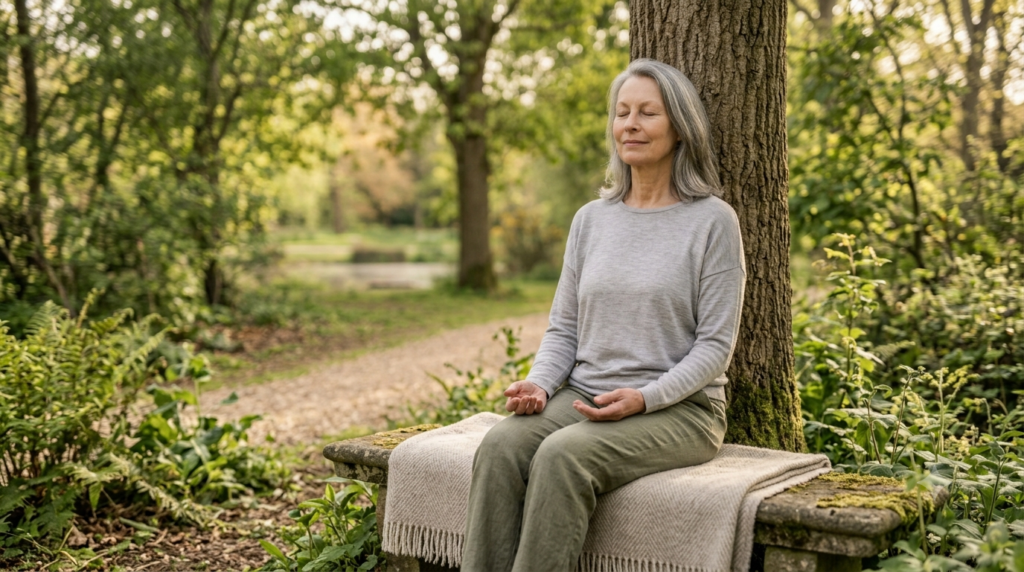 Calm breathing supporting stress management and recovery habits