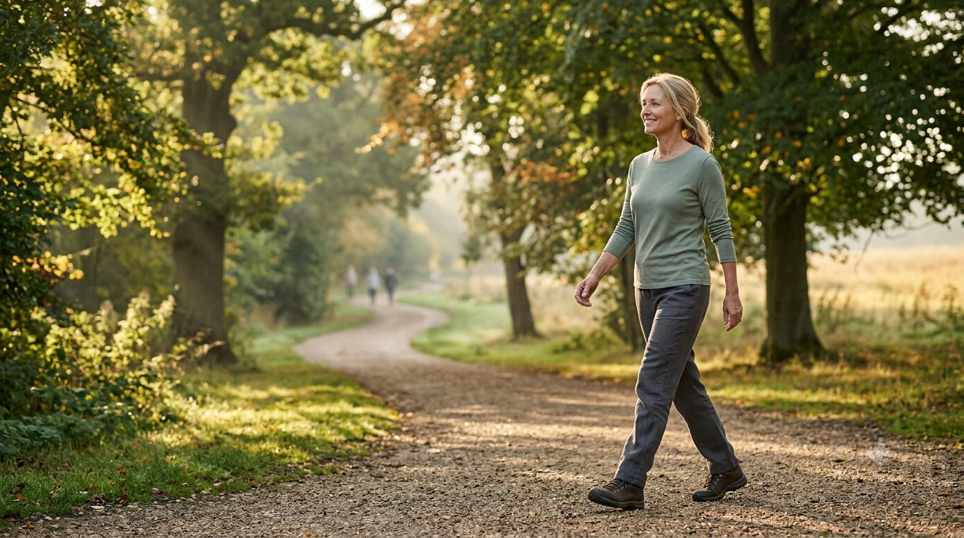 Morning light and outdoor walking as part of healthy morning habits