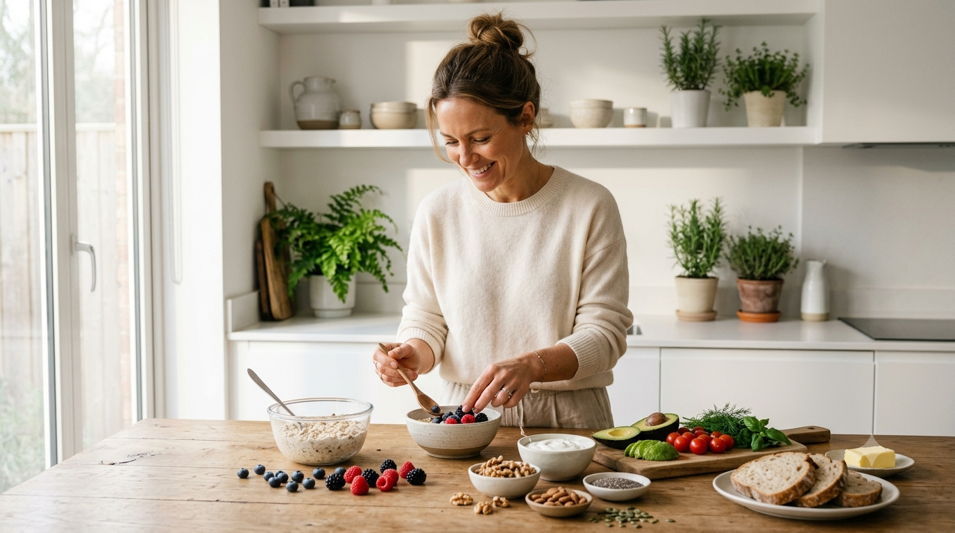 Gut health for beginners with a colorful gut-friendly breakfast